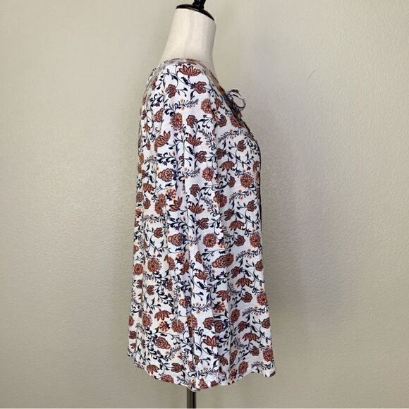 Vintage America Size Medium Women’s Floral Peasant Top, Sz Medium - Picture 5 of 8